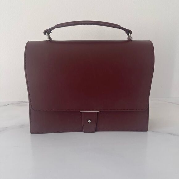 PB 0110 Foldover Handbag in Wine - Picture 6 of 6